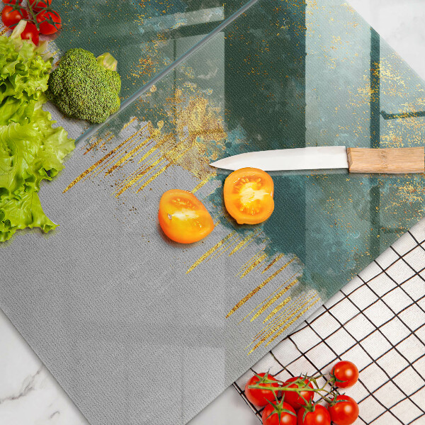 Steklena podloga za rezanje Abstrakcija z zlatom