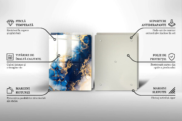 Steklena podloga za rezanje Abstrakcija z modro