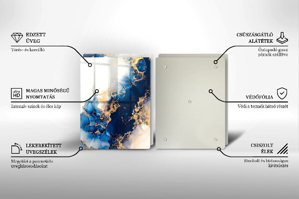 Steklena podloga za rezanje Abstrakcija z modro