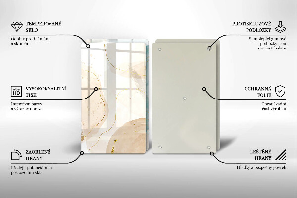 Steklena podloga za rezanje Svetle boho oblike