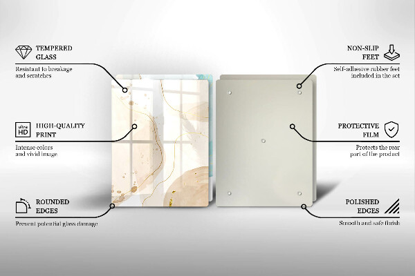 Steklena podloga za rezanje Svetle boho oblike