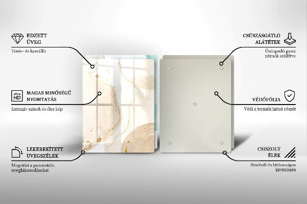 Steklena podloga za rezanje Svetle boho oblike