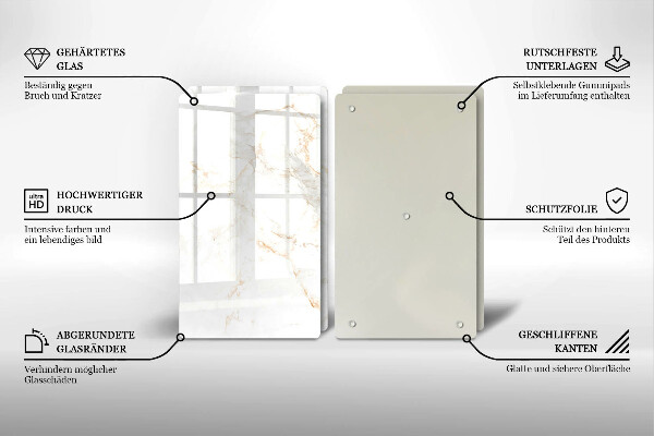 Steklena podloga za rezanje Eleganten marmorni kamen