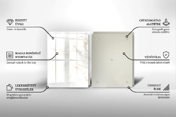 Steklena podloga za rezanje Eleganten marmorni kamen