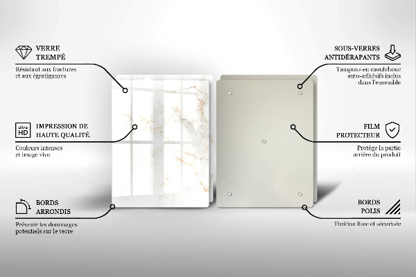 Steklena podloga za rezanje Eleganten marmorni kamen