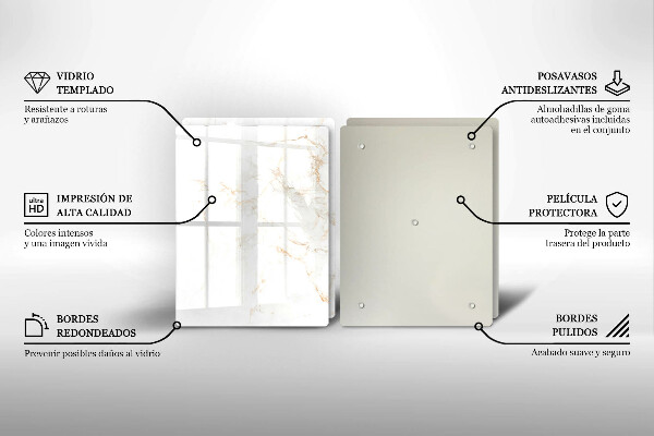 Steklena podloga za rezanje Eleganten marmorni kamen