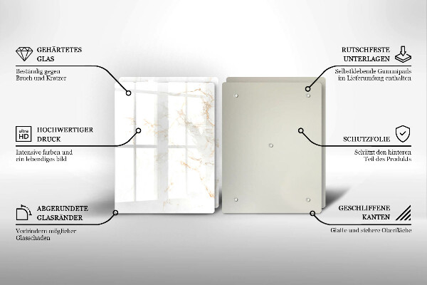 Steklena podloga za rezanje Eleganten marmorni kamen