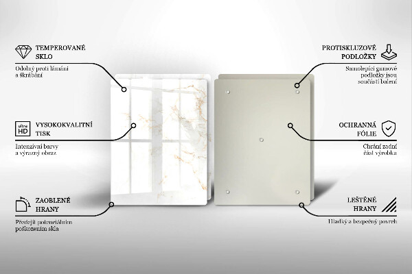 Steklena podloga za rezanje Eleganten marmorni kamen