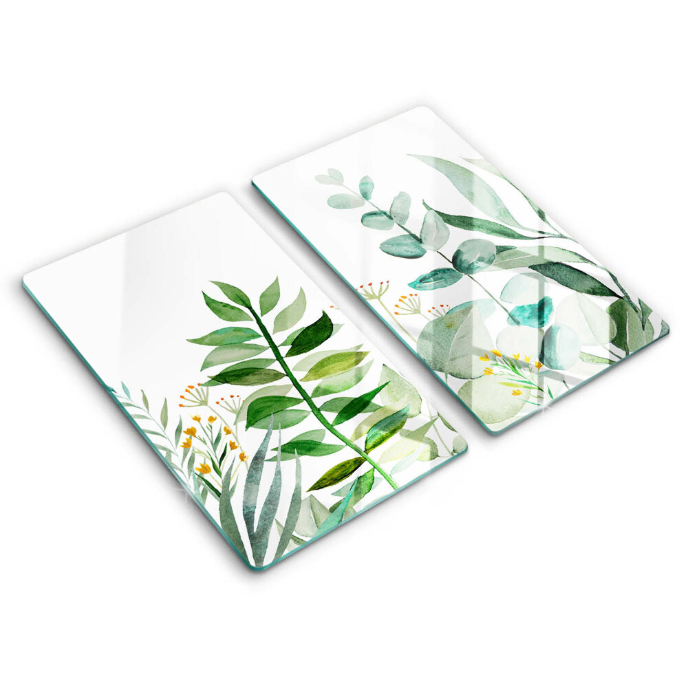 Steklena podloga za rezanje Ilustracija rastlinskih listov