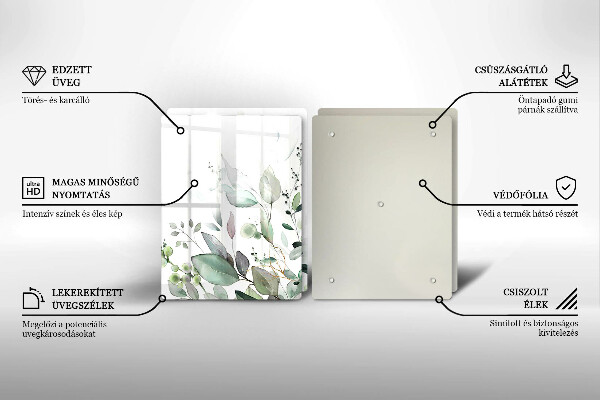 Steklena podloga za rezanje Akvarelne rastline