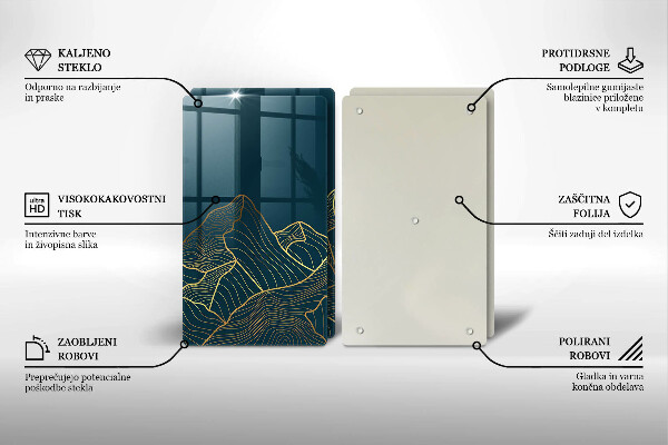 Steklena podloga za rezanje Abstraktne gore