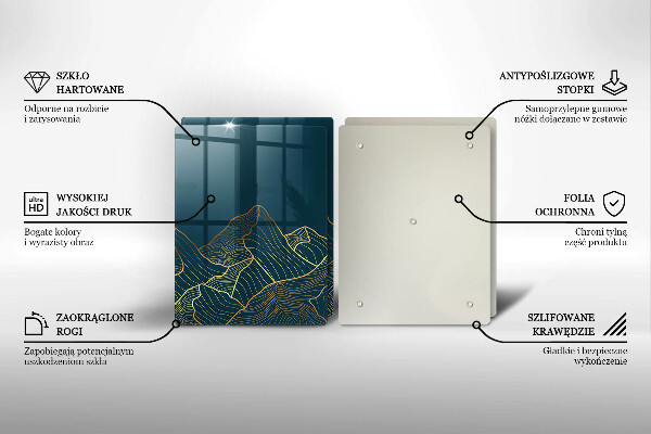 Steklena podloga za rezanje Abstraktne gore