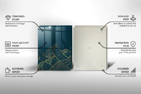 Steklena podloga za rezanje Abstraktne gore