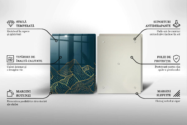 Steklena podloga za rezanje Abstraktne gore