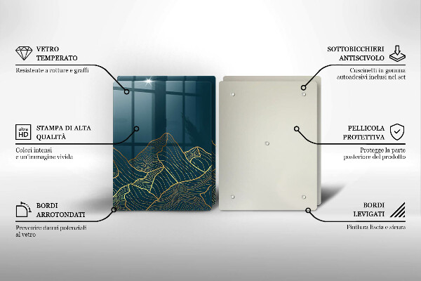 Steklena podloga za rezanje Abstraktne gore
