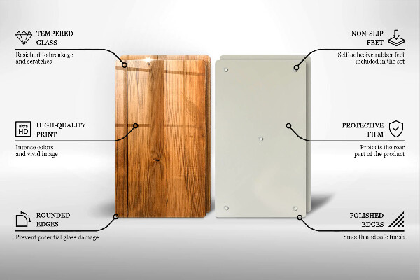 Steklena podloga za rezanje Lesene deske