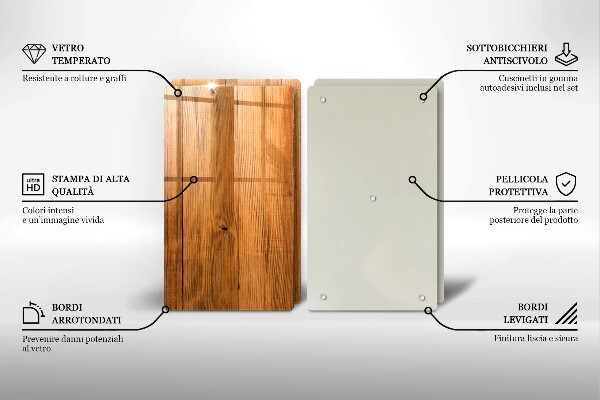 Steklena podloga za rezanje Lesene deske