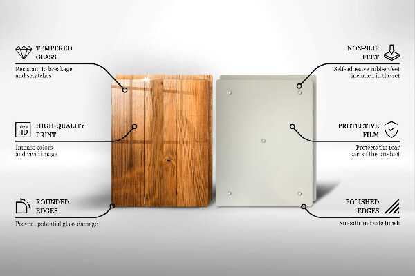 Steklena podloga za rezanje Lesene deske