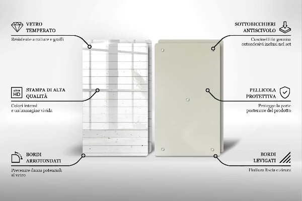 Steklena podloga za rezanje Moderne svetle table