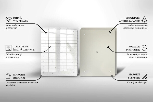 Steklena podloga za rezanje Moderne svetle table