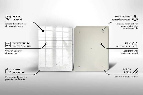 Steklena podloga za rezanje Moderne svetle table