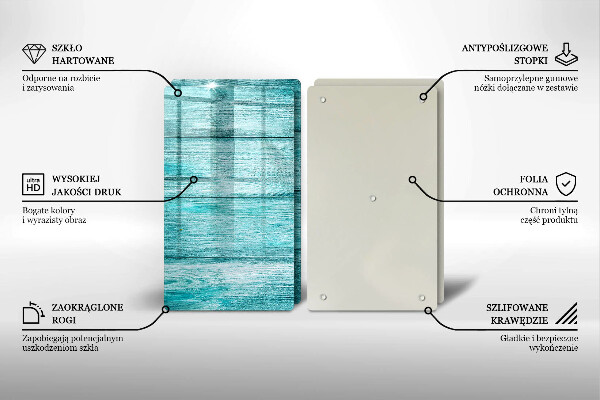 Steklena podloga za rezanje Vintage lesene deske