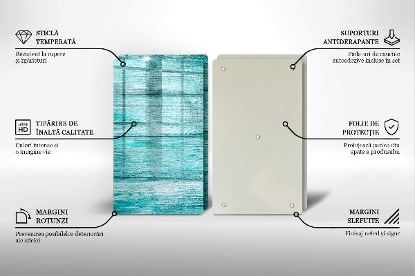 Steklena podloga za rezanje Vintage lesene deske