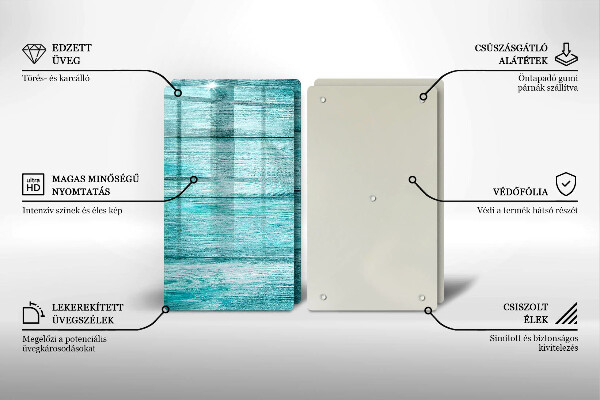 Steklena podloga za rezanje Vintage lesene deske