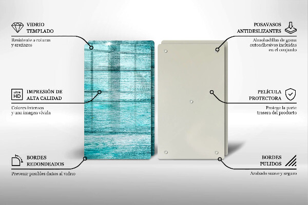 Steklena podloga za rezanje Vintage lesene deske