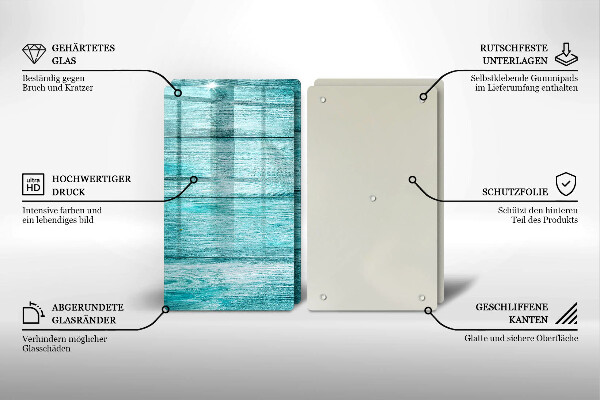 Steklena podloga za rezanje Vintage lesene deske