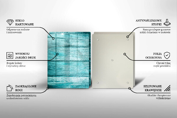 Steklena podloga za rezanje Vintage lesene deske