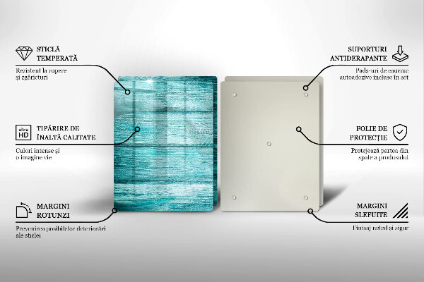 Steklena podloga za rezanje Vintage lesene deske