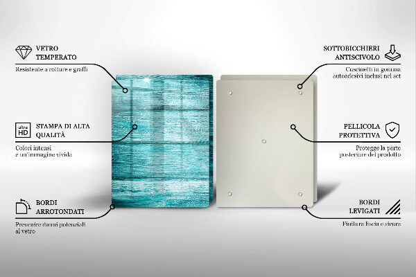 Steklena podloga za rezanje Vintage lesene deske