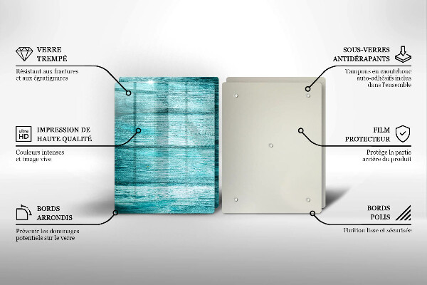 Steklena podloga za rezanje Vintage lesene deske