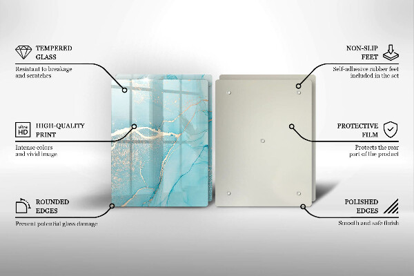 Steklena podloga za rezanje Abstrakcija kamna