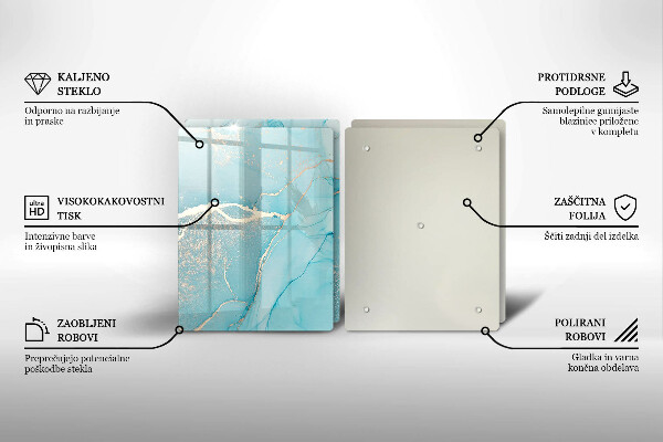 Steklena podloga za rezanje Abstrakcija kamna