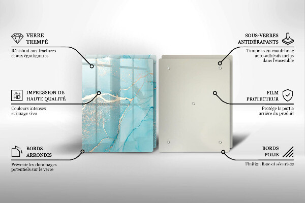 Steklena podloga za rezanje Abstrakcija kamna