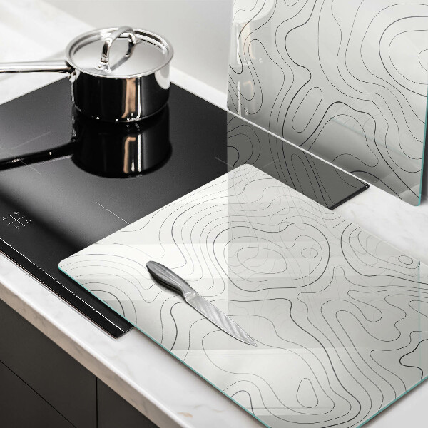 Steklena podloga za rezanje Line art design