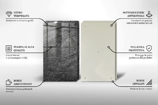 Steklena podloga za rezanje Kamnita tekstura