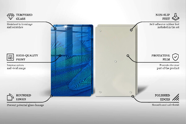 Steklena podloga za rezanje Ptičje perje