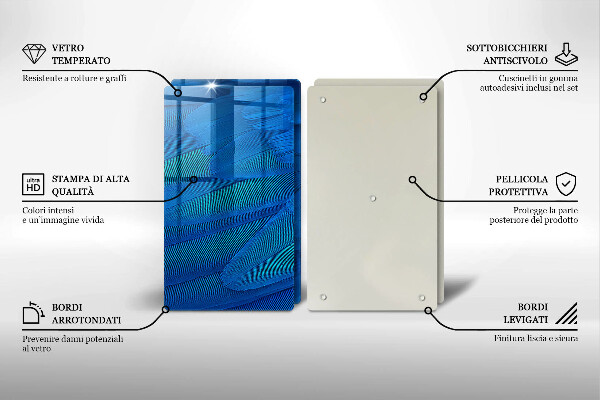 Steklena podloga za rezanje Ptičje perje
