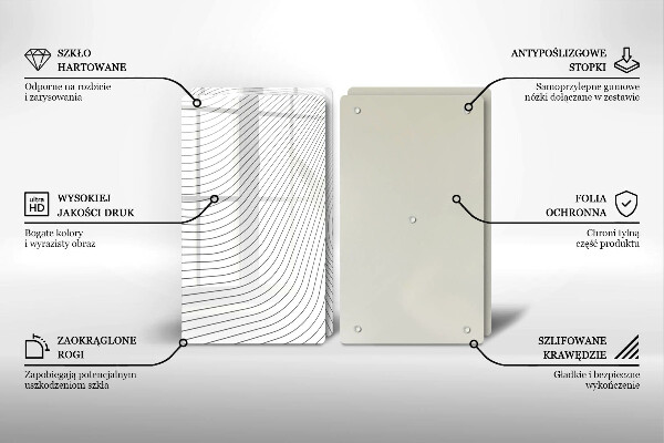 Steklena podloga za rezanje Vzorec modernih linij