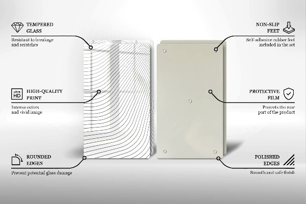 Steklena podloga za rezanje Vzorec modernih linij