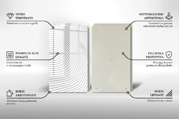 Steklena podloga za rezanje Vzorec modernih linij