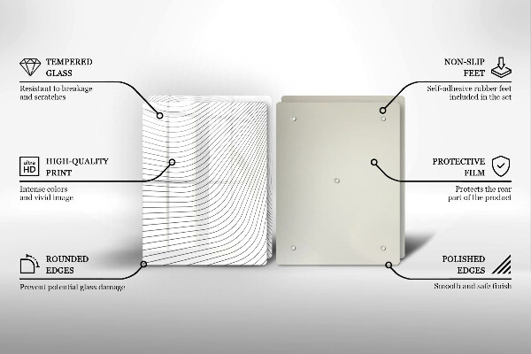 Steklena podloga za rezanje Vzorec modernih linij