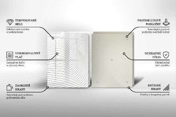Steklena podloga za rezanje Vzorec modernih linij