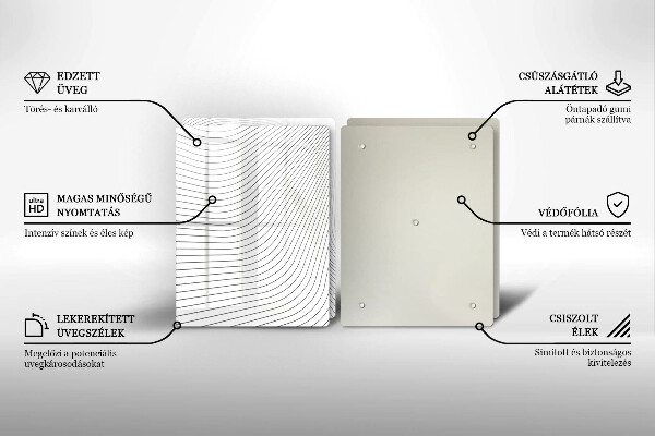 Steklena podloga za rezanje Vzorec modernih linij