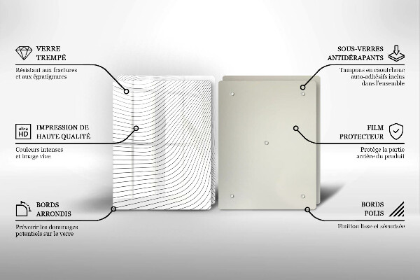 Steklena podloga za rezanje Vzorec modernih linij