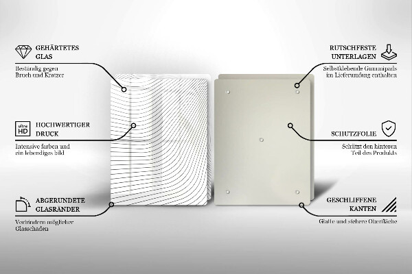 Steklena podloga za rezanje Vzorec modernih linij