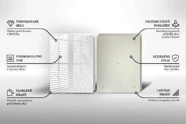 Steklena podloga za rezanje Vzorec modernih linij